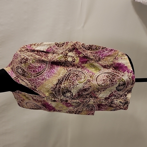 JM Collection Paisley Button-up Top Size 4p - Picture 4 of 13